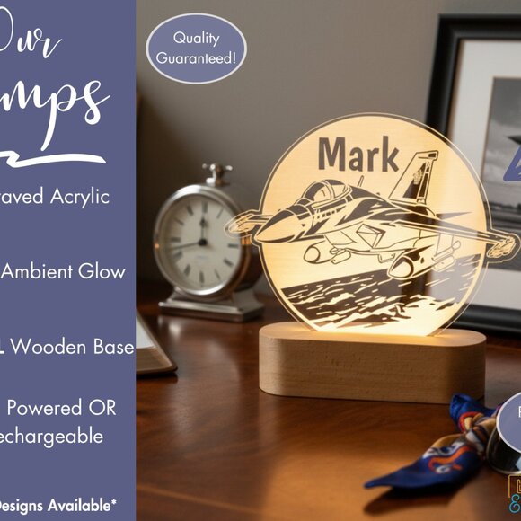 Jet Airplane Custom Name Lamp • Personalized LED Cloud Decor • Kids Gift - Picture 3 of 8
